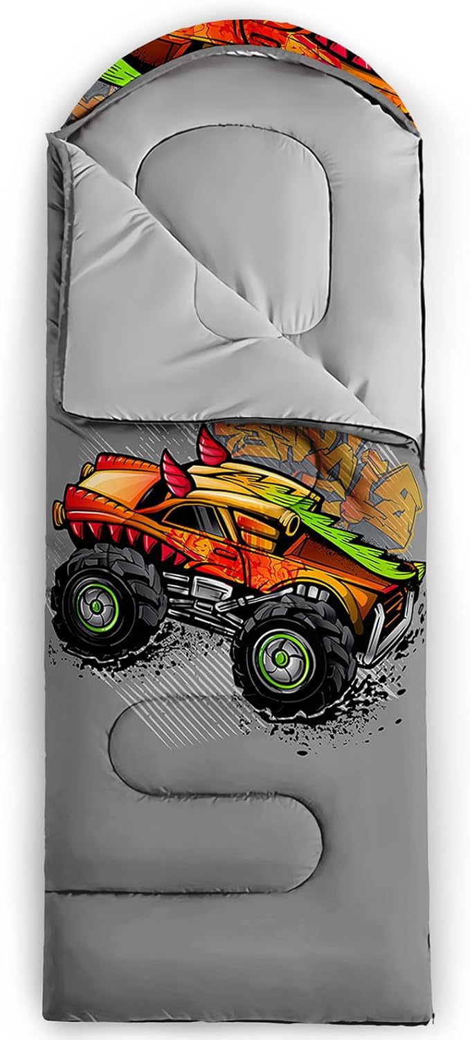 AILONEN Girls Pink Camping Sleeping Bags,Lightweight & Waterproof,3 Season Warm & Cool Weather,Cute Bow Duck Print Sleeping Bags for Kids,Girls,Adults Travelling,Outdoors