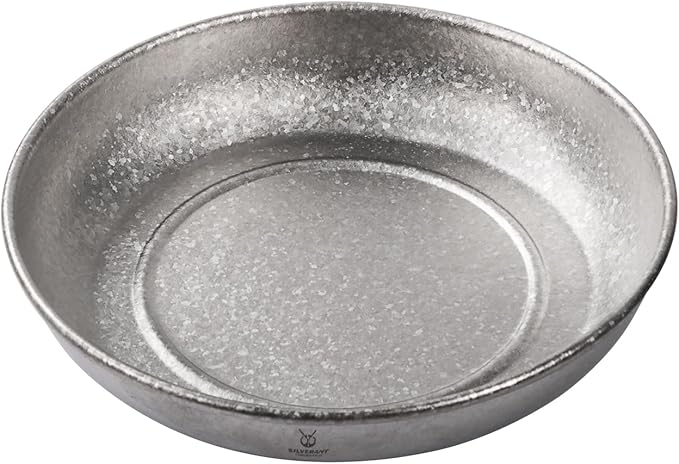 SILVERANT Titanium Camping Bowls, Titanium Plate Ultra Thick & Durable Tableware Single Wall Cookware Mess Kit with Carry Mesh Bag for Outdoor Backpacking Hiking - Crystallized