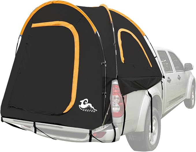 Pickup Truck Blackout Tent for for 5.5 FT Bed, 2 Person, NO Rainfly, Waterproof PU2000mm, Camping, Hiking, Fishing, Foldable, Easy Setup, Black