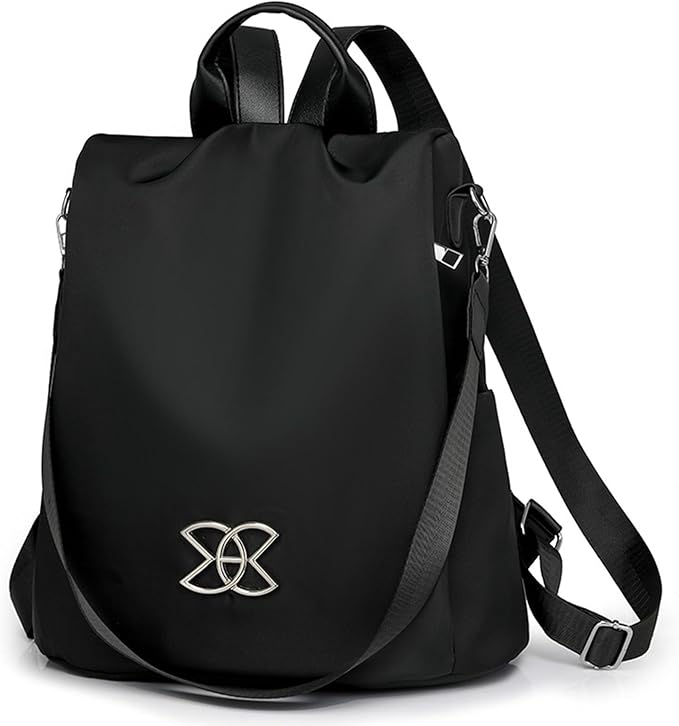 Anti Theft Backpack for Women, Large Capacity Leisure Shoulder Bag, Antitheft Backpack Crossbody Lightweight Travel (Black)