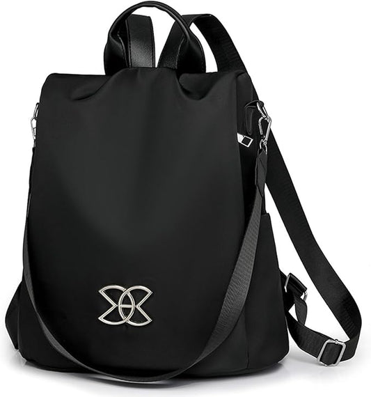 Anti Theft Backpack for Women, Large Capacity Leisure Shoulder Bag, Antitheft Backpack Crossbody Lightweight Travel (Black)