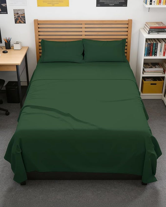 Full XL Bed Sheet - 4 Piece Full XL Bed Sheets Set - Soft, Breathable & Cooling - Hotel Luxury Bedding for Women, Men, Kids, Teens, Boys & Girls - Deep Pockets, Fade and Wrinkle Free - Emerald Green
