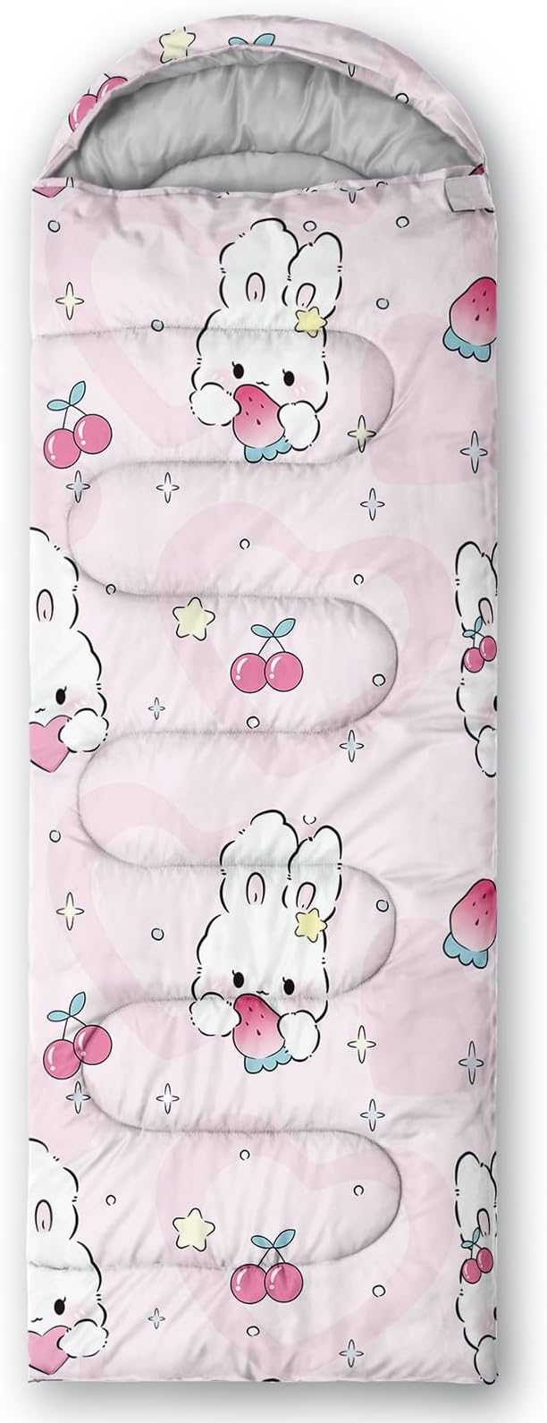 AILONEN Kawaii Puppy Sleeping Bag for Kids Boys Girls,Warm and Cool Weather,Lightweight,Waterproof Backpacking,Cartoon Cute Dog & Duck Animal Themed Blue Sleeping Bag for Camping