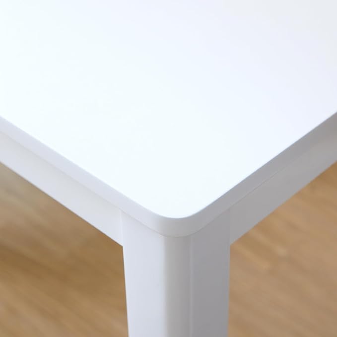 Livinia Cabin 33.5" Wooden Dining Table/Small Rectangular Modern Farmhouse Solid Wood Kitchen Table Desk (White)