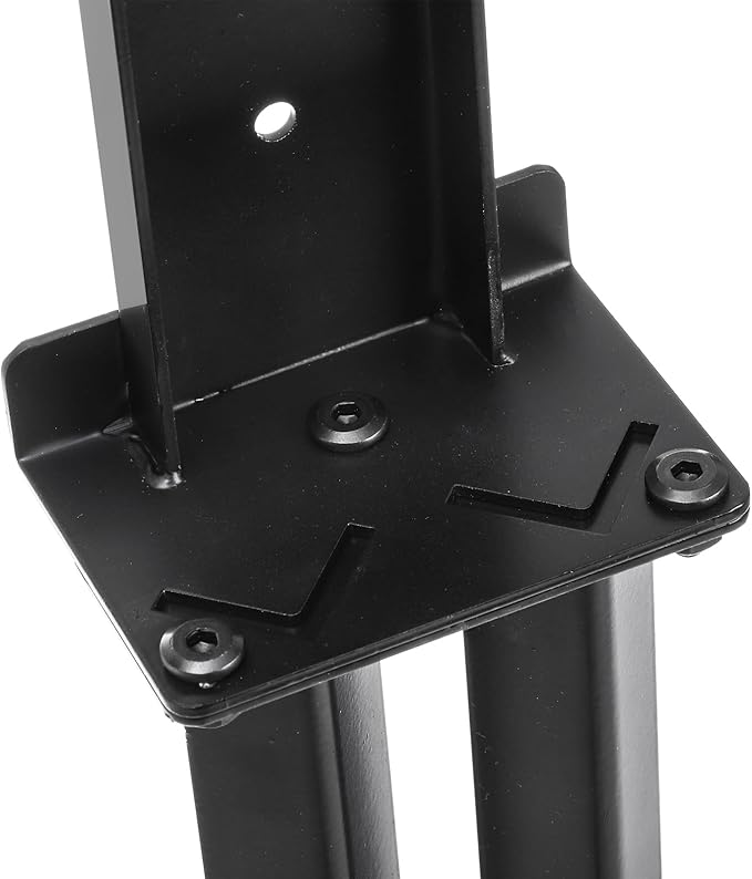 TOPZEA 2 Pack Fence Post Repair Kit, Heavy Duty Steel Stabilizer Stakes, Ground Anchors Spike to Fix Leaning/Tilted/Broken Wood Posts, Metal Support for Garden & Yard Fencing, Black