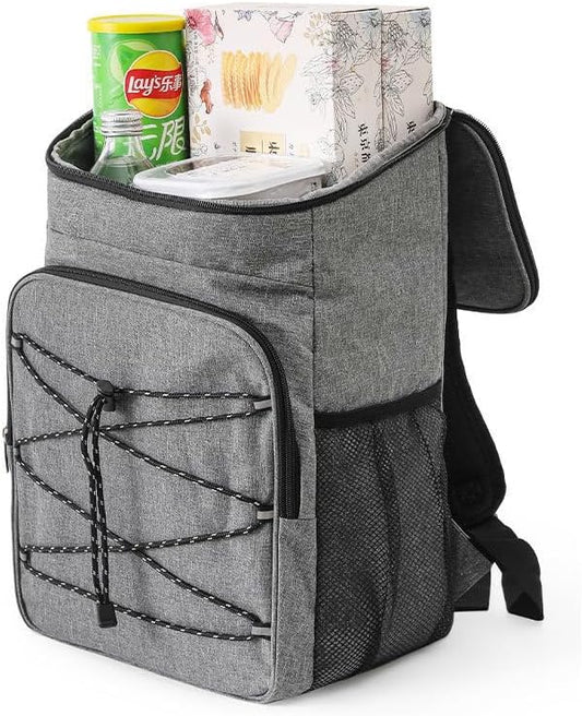 Waterproof Insulated Cooler Backpack for Men & Women, Leak Proof Insulated Cooler Backpack for Camping, Beach, Fishing, Picnic, Travel, Foldable Environmental Insulate Bag (Grey)
