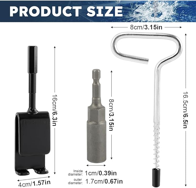 8pcs/Set Drill Adapter Kit with Tent Stakes, Ice Anchor Drill Adapter with 6 Ice Fishing Tent Stakes for Ice Insert Sewing, Ice Shanty Anchors for Setting Up Ice Fishing Shelter Tent