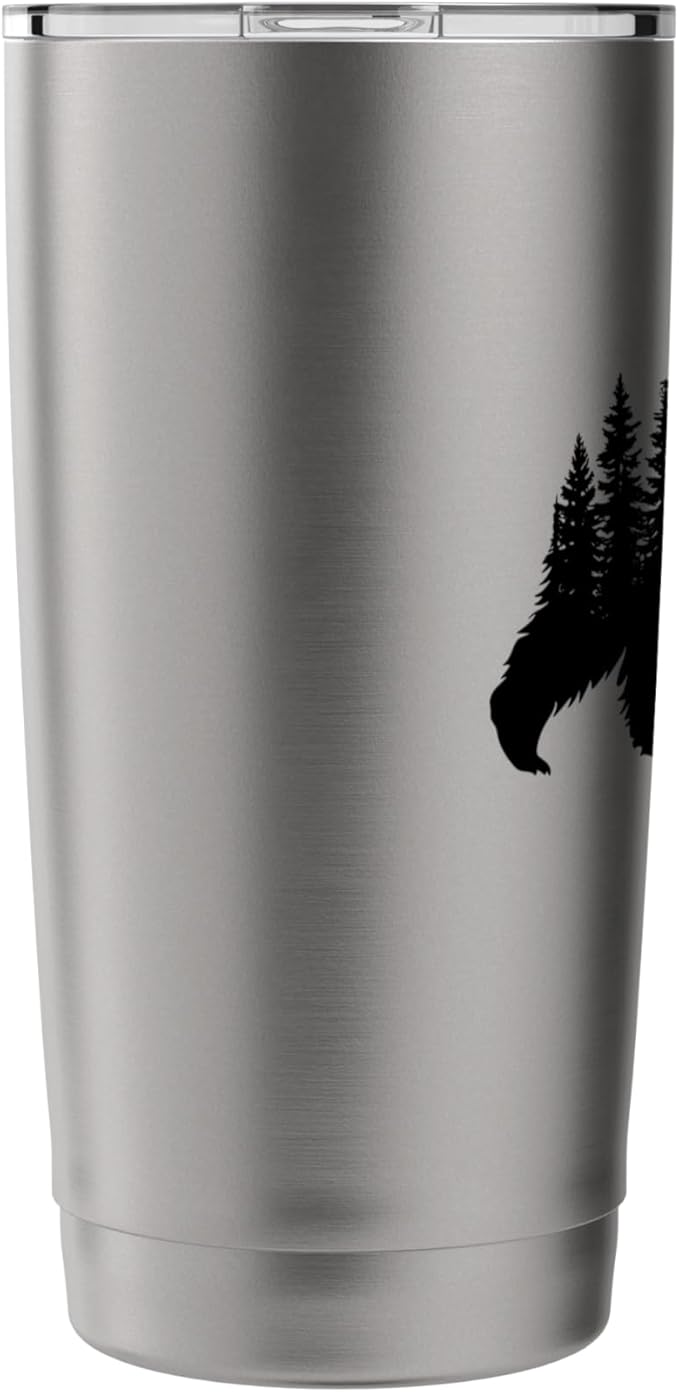 Forest Trees Wildlife Animal Retro Outdoor Nature bear Lover Stainless Steel Insulated Tumbler