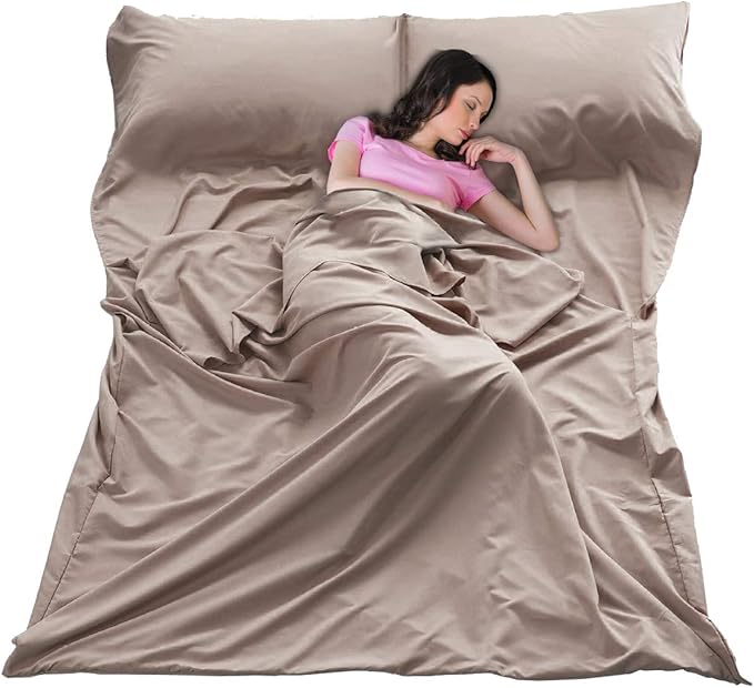 Sleeping Bag Liner Ultralight Travel Sheet Dirt-Proof Camping Sheets Compact Hotel Sleeping-Sack for Outdoor Backpacking Hiking