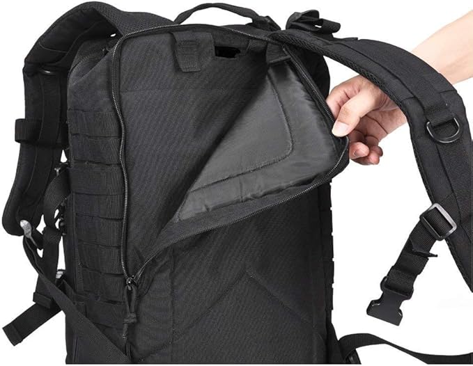 REEBOW GEAR Military Tactical Backpack for Men Large 34L Army 3 Day Assault Pack Molle Bag Backpacks (34L, Black)
