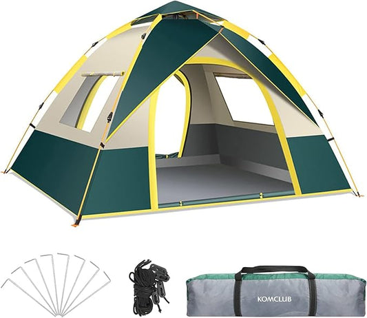 KOMCLUB Camping Tent Tents for Family Camp Tent Waterproof Windproof Outdoor for Backpacking Hiking Easy Setup with Storage Bag