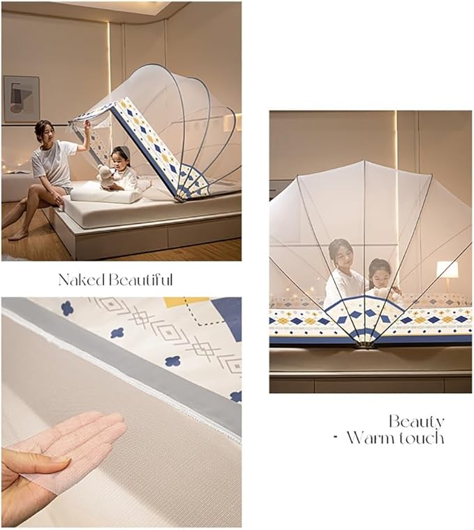 Foldable Mosquito Net, Summer Portable Household Blackout Bed Canopy, Installation-Free Pop-Up Bed Net Tent, Suitable for Indoor Or Outdoor(B,63x76.8x49.2in)