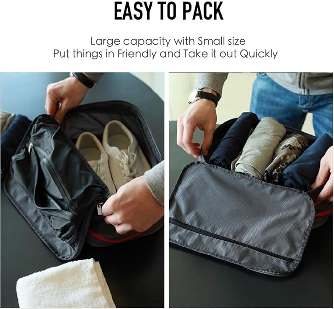 Bee Nesting Compression Packing Cube 2-Layer Travel Luggage Organizer with Wet Dry Separation Expandable Space Saver Bag for Suitcase and Backpack