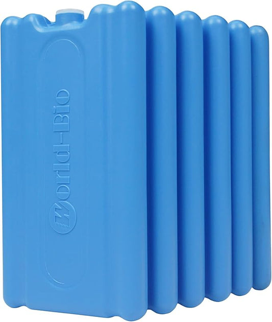 WORLD-BIO Reusable Ice Packs for Coolers & Lunch Boxes - Leakproof Quick Freeze Cold Packs for Picnics, Beach, Camping, Work - Long Lasting to Keep Food & Drinks Cold