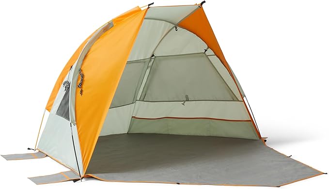 Amazon Basics Camping Sun Shelters, Screened Tent with Mesh Windows, UPF50+ Protection, Gray and Orange, 91.93 x 108.66 x 50.39 inches (LxWxH)