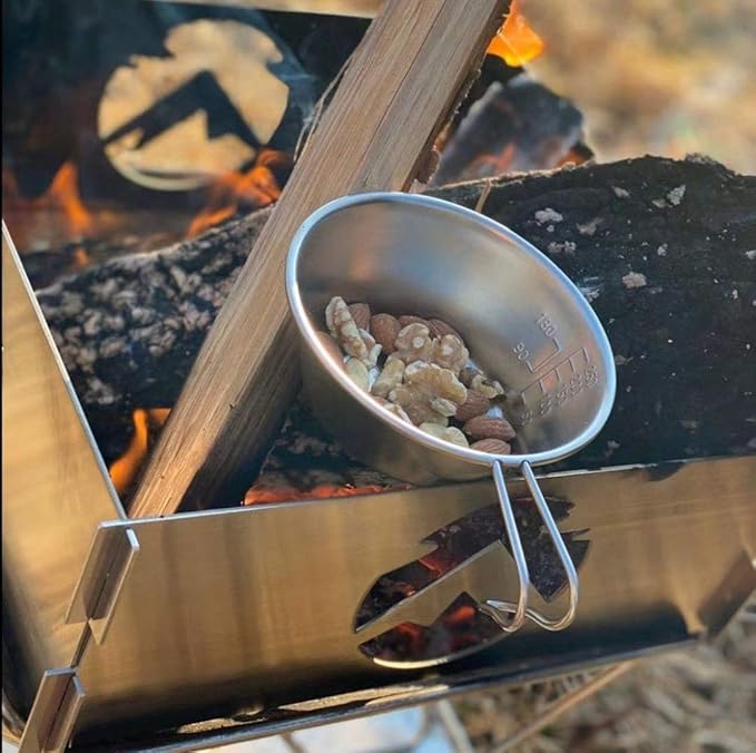 CAMPINGMOON 2pcs Set Stainless Steel Camping Sierra Cup 310ml S-220-2P (2pcs Set)