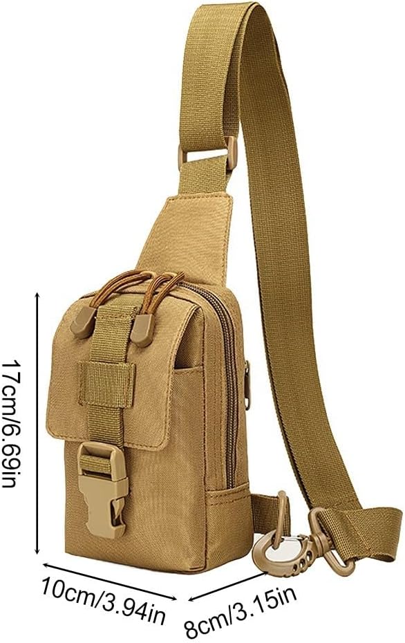MiOYOOW Small Sling Backpack, Tactical Shoulder Chest Bag Adjustable Molle Crossbody Bag for Camping Hilking Cycling Hunting