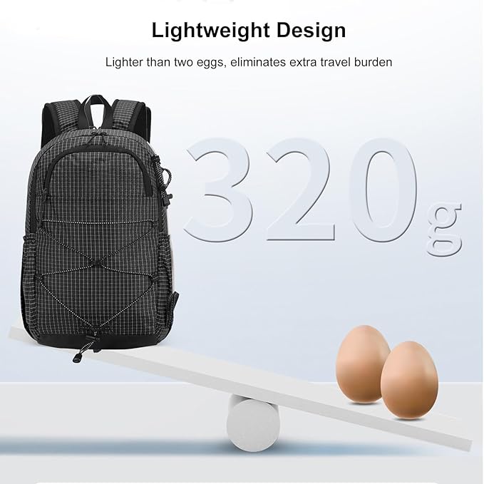 Travel Backpack, Lightweight Hiking Daypack with Anti Theft Zippers and Safety Whistle for Outdoor Commute Weekend Getaway (20L and Below)