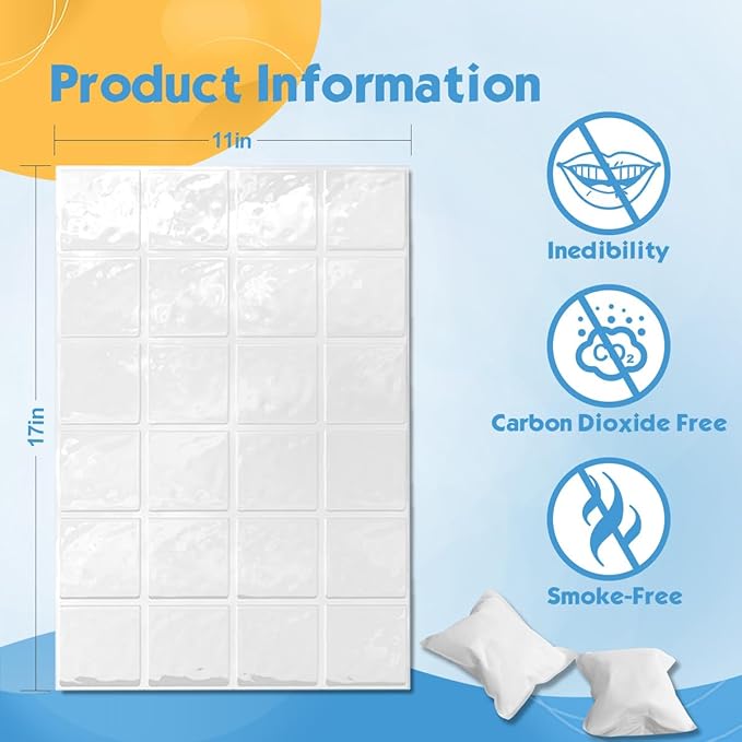 Reusable Ice Packs & Dry Ice Sheets for Coolers, Shipping - Long-Lasting Freezer Packs for Frozen Food, Lunch Bags, Coolers & Freezers - Flexible Ice Blankets, Mats, Cut-to-Size Cube Design
