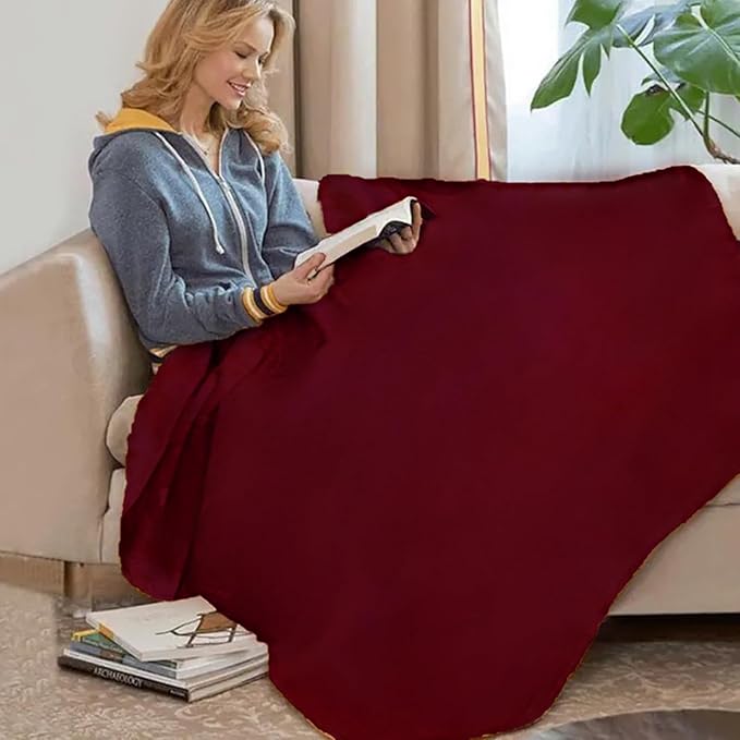 CAI TENG Fleece Throw Blanket 6 Pack Blankets Bulk Soft Lightweight Kid Blanket Cozy Small Blanket 50 x 60 Solid Pet-Friendly Bed Sofa Couch Fleece Fabric Travel Wedding Outdoor Burgundy
