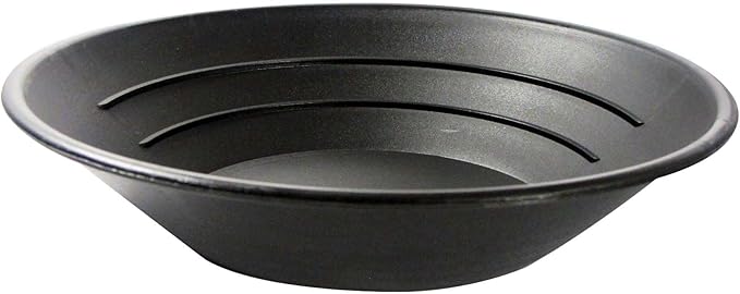 SE 10” Black Plastic Gold Pan with Riffles - GP1001B