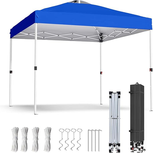 10x10 Pop Up Canopy, Heavy Duty Pop Up Tent with Carrying Bag for Easy Moving, Easy Up Canopy Tent for Parties, Events, Camping, Outdoor Gazebo with 420D PU Coated Waterproof White Fabric