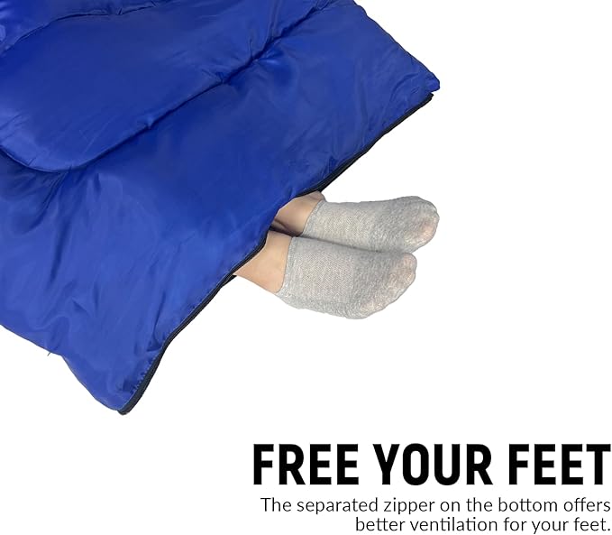 Camping Sleeping Bag for Adults, 3-4 Season Warm & Cold Weather Waterproof Envelope Sleeping Bags for for Backpacking Hiking Travel Outdoors, Adult All Weather Sleeping Bag with 1.5/2/3/4/5lbs Filling