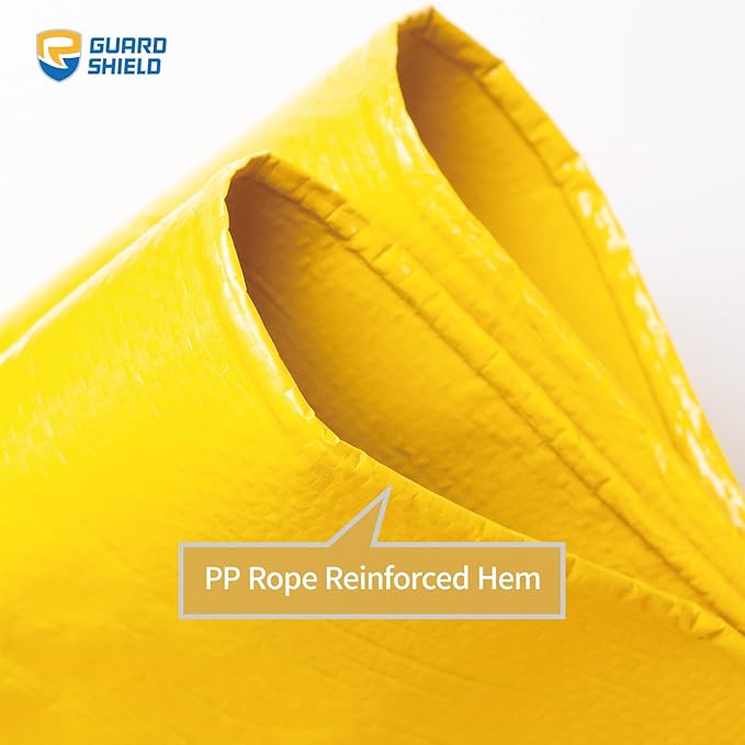 GUARD SHIELD Tarp 16x20 Feet Waterproof Yellow/Silver Tarps 8Mil Multi Purpose UV Resistant Cover for Outdoor,Camping,Tent,Boats