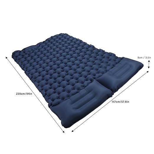 Inflatable Double Camping Mat with Pillow,Double Sleeping Pad, for Couples and Families Quick Inflation Design, Ideal for Outdoor Camping, Hiking, and Backpacking