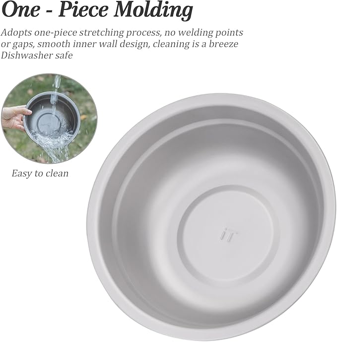 Boundless Voyage Titanium Camping Plate Bowl Set Rice Soup Salad Stackable Serving Bowls Ultralight Dinnerware Set Dishwasher Safe 500ml ti1144t