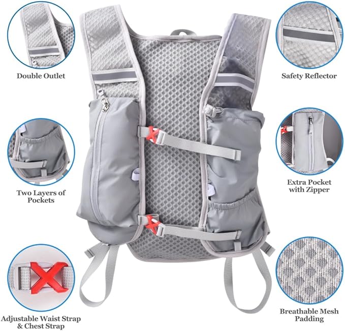Hydration Backpack with 2L Hydration Bladder Lightweight Water Backpack Climbing Pouch for Hiking Hydration Pack for Running Cycling Hiking