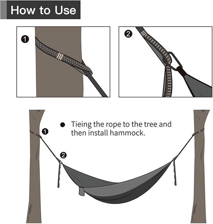 Lightweight Camping Hammock Tree Straps and Carabiners Camping Essentials Portable Hammock for Outdoor Hiking Backpacking