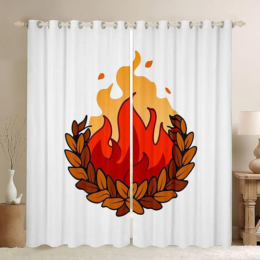 Erosebridal Camper Blackout Curtains for Bedroom Living Room Happy Camping Window Curtains 2 Panels 38" Wx54 L Adventure Campfire Drapes,Rustic Farmhouse Window Treatments