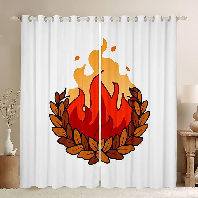 Erosebridal Camper Blackout Curtains for Bedroom Living Room Happy Camping Window Curtains 2 Panels 42" Wx63 L Adventure Campfire Drapes,Rustic Farmhouse Window Treatments