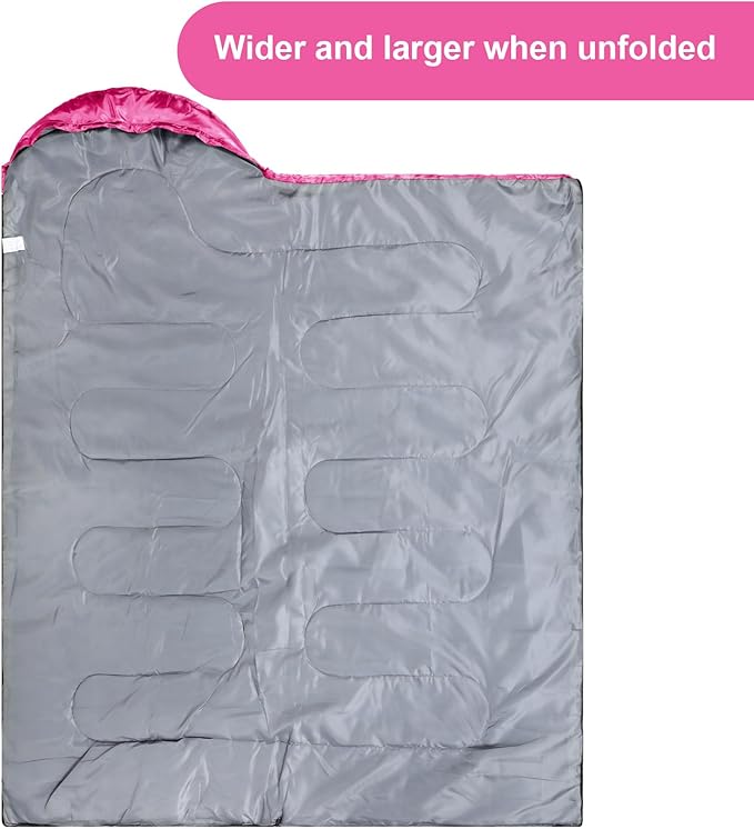 Tudomro 2 Pcs Camping Sleeping Bag for Adults, Lightweight Packable Waterproof Camping Gear Equipment to Keep Warm for Spring Summer Fall Indoor Outdoor Backpacking Hiking Travel