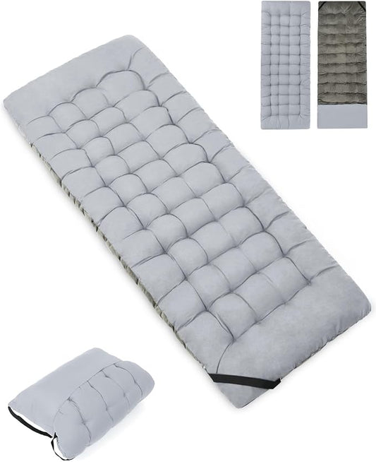Sportneer Cot Mattress: 1.5-2" Thick Soft Camping Cot Mattress Pad - 75"x28" Folding Cot Topper with Fix Straps for Single Bed, Camp Cot, RV Bunk - Comfortable & Portable