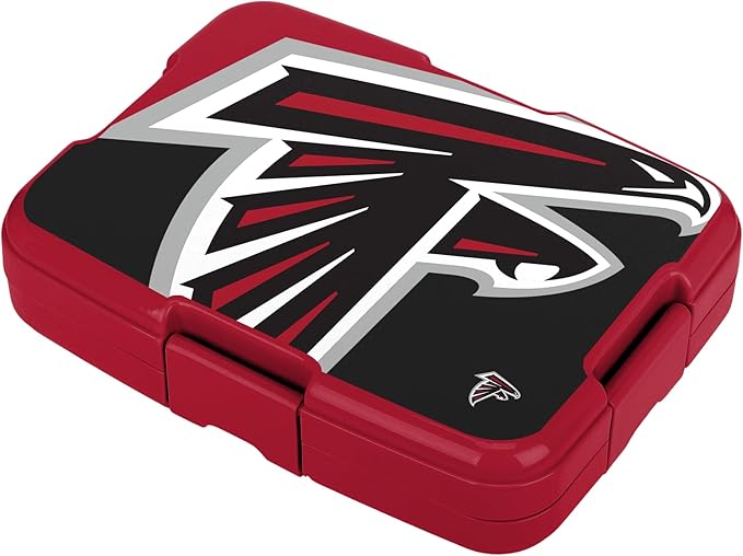 FOCO NFL Unisex-Adult Officially Licensed 2-Tone Big Logo Team Color Football Leak Proof 5 Compartment Bento Lunch Box - Atlanta Falcons