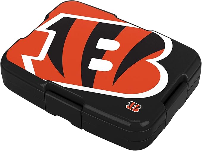 FOCO NFL Unisex-Adult Officially Licensed 2-Tone Big Logo Team Color Football Leak Proof 5 Compartment Bento Lunch Box - Cincinnati Bengals