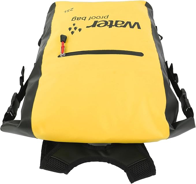 Luqeeg 25L Dry Wet Separation Backpack PVC Lightweight Outdoor Dry Sacks, Dry Bag, Dry Storage Bag for Kayaking, Rafting, Boating, Swimming, Camping, Hiking, Beach (Yellow)