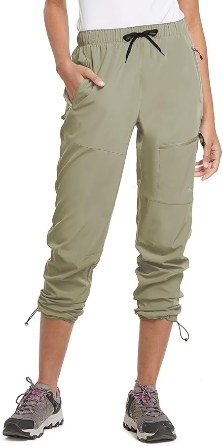 baleaf Women's Hiking Pants Quick Dry Lightweight Water Resistant Elastic Waist Cargo Pants for All Seasons
