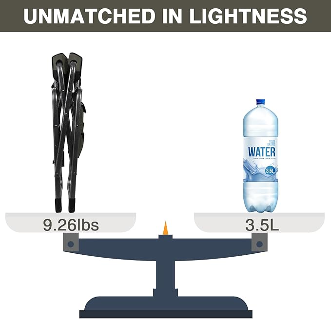 EVER ADVANCED Lightweight Folding Directors Chairs Outdoor, Aluminum Camping Chair with Side Table and Storage Pouch, Heavy Duty Supports 350LBS