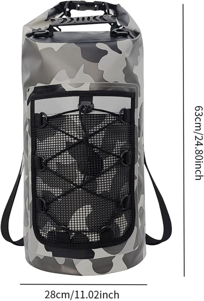Yiju Waterproof Dry Bag Backpack Durability Lightweight Multifunctional Storage Bag for Travel Boating Camping Hiking, Gray