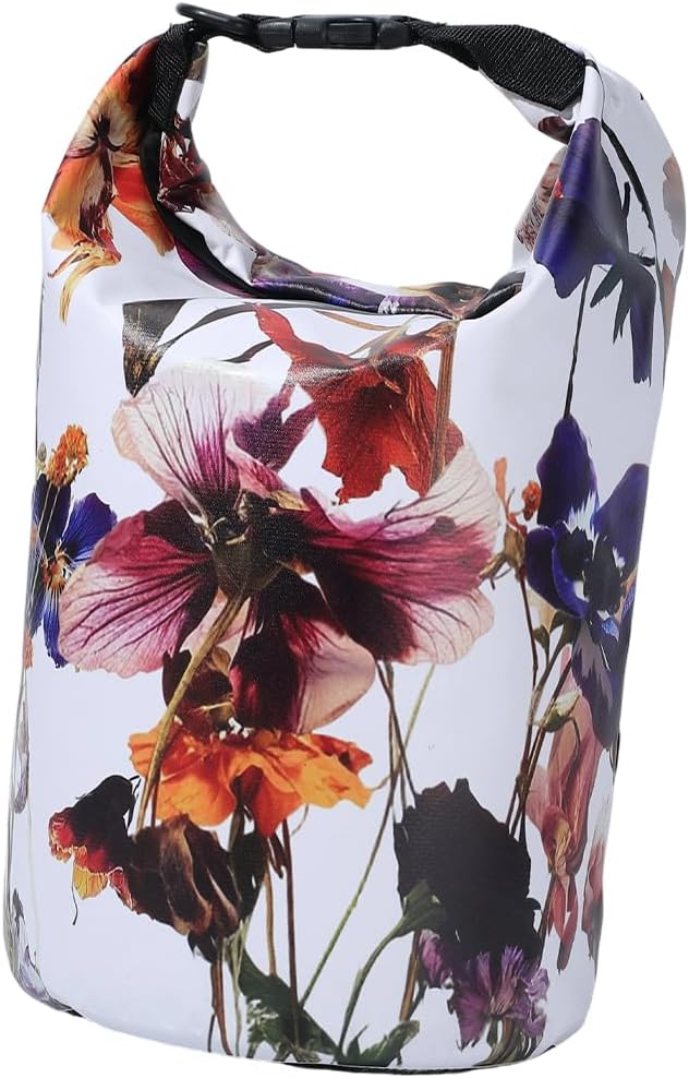 Floating Waterproof Dry Bag Backpack 5L Lightweight Floral Pattern PVC Roll Top Dry Sack Bag for Kayaking Boating Camping Fishing Swimming Beach Rafting Hiking Outdoor Activities