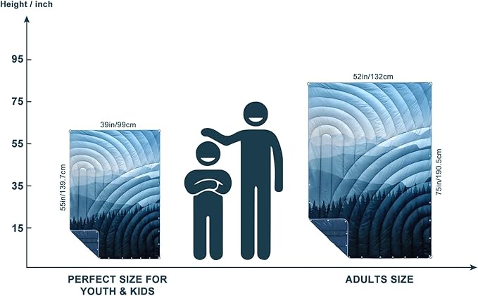 Mini Camping Blanket,Lightweight Down Alternative Puffy Blanket Packable Outdoor Blanket for Camping,Traveling, Stadium, Hiking, Picnics