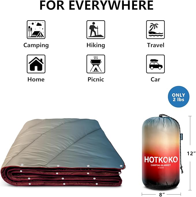 Camping Blanket,Puffy Lightweight Outdoor Blanket for Traveling, Stadium, Hiking, Picnics