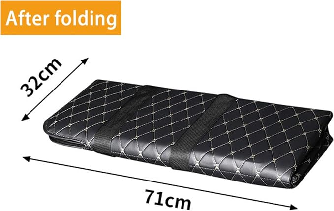 Non-Inflatable Car Mattress Back Seat Bed Extender Portable Folding Camping Travel for Sleeping (Black [Black line])
