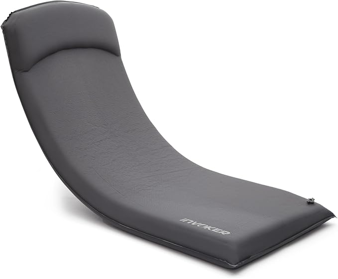 INVOKER Camping Sleeping Pad 3.15” Memory Foam Fast Self Inflating Insulated Durable Camping Mat Air Mattress with Pillow，for Tent, Traveling, Car, Camping, Grey