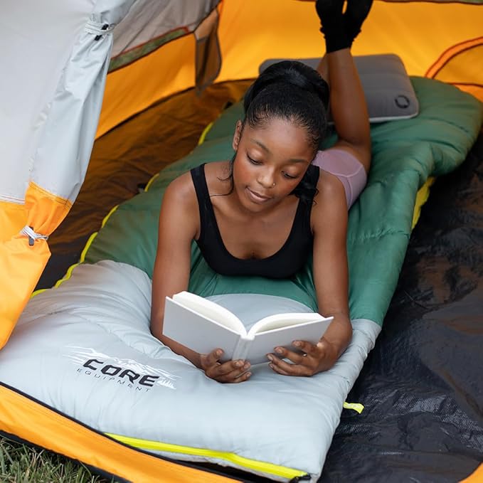 CORE Tent for Family Camping, Hiking and Backpacking | 3 Person / 4 Person / 6 Person / 9 Person Person Dome Camp Tents with Included Tent Gear Loft for Outdoor Accessories
