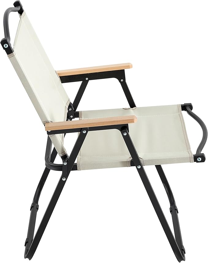 Camping Chairs,2-Piece Folding Outdoor Chair for Indoor,Outdoor Camping,Picnics,Beach,Backyard,BBQ,Party,Patio,Beige (2)