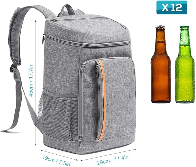 Drfeify Cooler Backpack, Multi Pocket Insulated Backpack, Portable Large Cooler Bag for Picnics Camping Hiking BBQ, Well Insulated with Leakproof Liner, Spacious for Essentials, Made (Navy Blue)